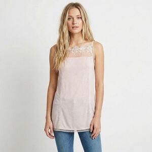 POL Boho Lace Pearl Tunic S NWT Washed Pink Whimsigoth Festival Hippie Tank Top